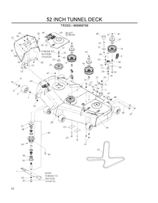 Mower Deck / Cutting Deck Diagram and Parts List for TRD52I (968999768)(2007-12) Husqvarna Lawn Tractor Accessories
