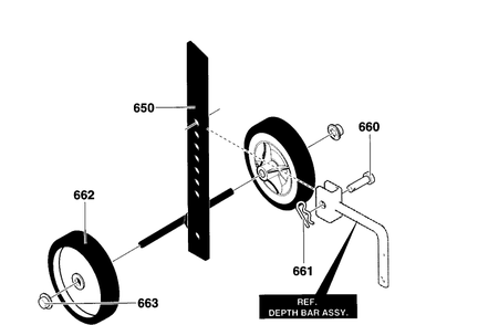 Wheel Assembly Diagram and Parts List for CT16 1997-11 Husqvarna Tiller