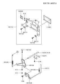 Controls Diagram and Parts List for FX921V-DS06 2017-09 Husqvarna Engine