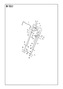 Handle Diagram and Parts List for M53SPRO-2013  Husqvarna Lawn Mower