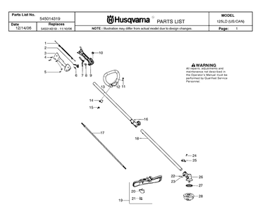 Part Location Diagram of 545096701 Husqvarna Decal-Warning Shaft (lower)