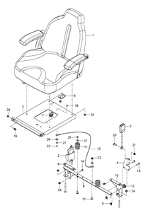 Seat Diagram and Parts List for M-ZT61 (96717701001)(2019-02) Husqvarna Lawn Mower