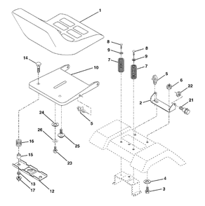 Seat Assembly Diagram and Parts List for LT1538 (954569776-C)(2002-12) Husqvarna Lawn Tractor