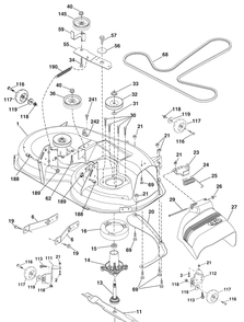 Mower Deck Diagram and Parts List for 2042LS (96043006200)(2008-11) Husqvarna Lawn Mower