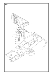 Seat Diagram and Parts List for R216TAWD2018-2021  Husqvarna Lawn Tractor