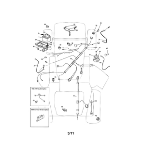 Electrical Diagram and Parts List for YTH2348-917240440  Husqvarna Lawn Tractor