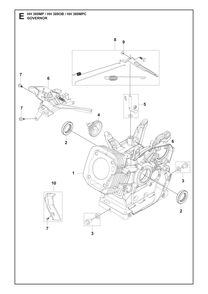 Governor Diagram and Parts List for HH389MP OB Husqvarna Engine