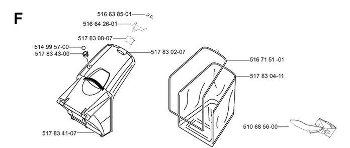 Part Location Diagram of 516715101 Husqvarna Frame