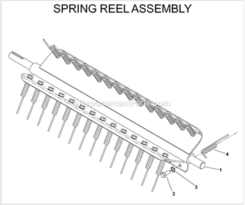 Spring Reel Assembly Diagram and Parts List for DT22H (968999243)(2005-11) Husqvarna Lawn Tractor Accessories