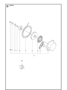 Starter 2 Diagram and Parts List for 350BT  Husqvarna Leaf Blower / Vacuum