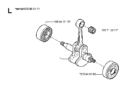 Crankshaft Diagram and Parts List for 323P4 20062700001 Husqvarna Pole Saw