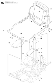 Chassis Upper 2 Diagram and Parts List for PT26D (965160601)(2008-03) Husqvarna Lawn Mower