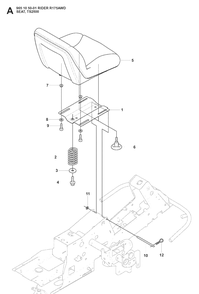 Seat Diagram and Parts List for RIDER175AWD (965105001)(2008-06) Husqvarna Lawn Mower