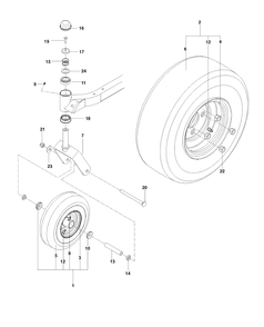 Wheels And Tires Diagram and Parts List for RZ4216 (966612401)(2012-02) Husqvarna Lawn Mower