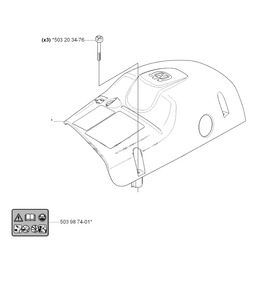 Top Cover Diagram and Parts List for 455ERANCHER 2007-01 Husqvarna Chainsaw