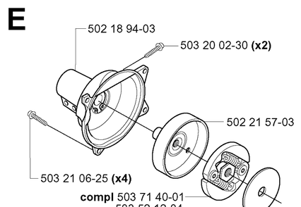 Clutch Diagram and Parts List for 227L 2000-10 Husqvarna Trimmer