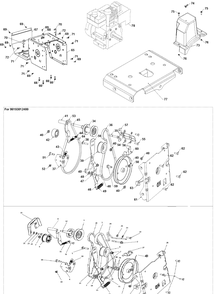 Chassis, Engine And Pulleys 2 Diagram and Parts List for ST327  Husqvarna Snow Blower