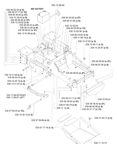 Main Frame Assembly (Part 1) Diagram and Parts List for IZ4217 (968999254)(2005-03) Husqvarna Lawn Mower