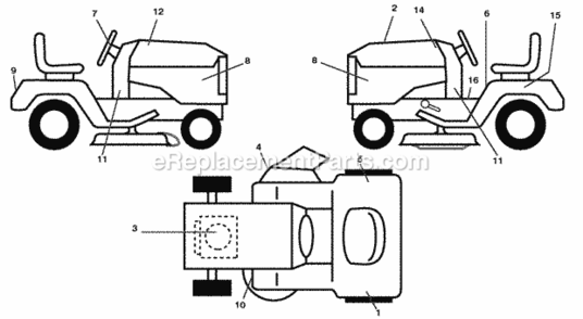 Part Location Diagram of 403276 Poulan Decal, Lower Dash
