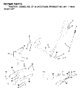 Mower Lift / Deck Lift Diagram and Parts List for LT125 (HELT125D, 954170059)(2002-06) Husqvarna Lawn Tractor