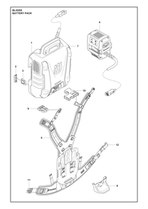 Battery Pack Diagram and Parts List for BLI520X  Husqvarna Charger