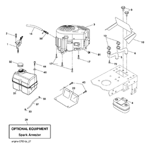 Engine Diagram and Parts List for P200107HRB (960610178-05)(2011-08) Husqvarna Lawn Tractor