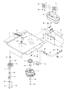 Engine Mounting, Guards And Muffler Diagram and Parts List for Z242F (96795380200)(2018-10) Husqvarna Lawn Mower