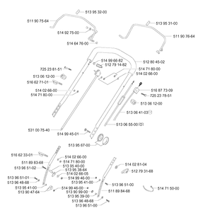 Handle And Controls 2 Diagram and Parts List for ROYAL50  Husqvarna Lawn Mower