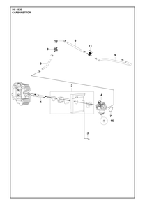 Carburetor Diagram and Parts List for HS452E  Husqvarna Engine