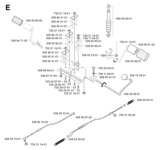 Pedals 2 Diagram and Parts List for PF18 2003-02 Husqvarna Lawn Tractor