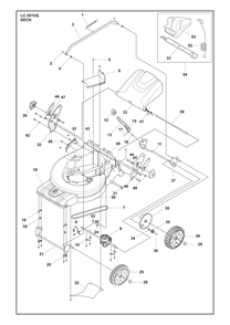 Chassis Diagram and Parts List for LC551VQ  Husqvarna Lawn Mower