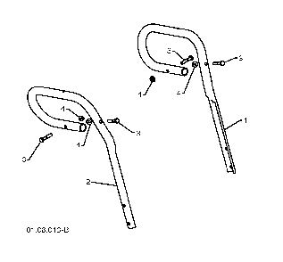 Handle Diagram and Parts List for 1830SB96193006501 2010-08 Husqvarna Snow Blower