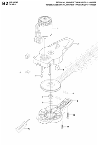 Gears Diagram and Parts List for 115IHD45 (967098301)(967098303) Husqvarna Hedge Trimmer