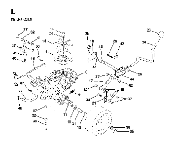 Transmission Diagram and Parts List for LTH130 (HE13H36D, 954820001)(1997-03) Husqvarna Lawn Tractor