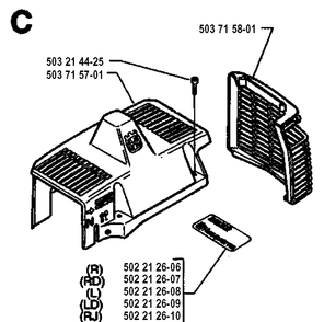 Cylinder Cover Diagram and Parts List for 225LD 19942300001-19951000000 Husqvarna Edger