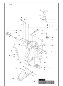 Fuel Tank And Primer Housing And Fuel Filter Diagram and Parts List for K750 2008-10 Husqvarna Lawn Tractor Accessories