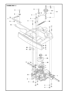 Chassis Rear 2 Diagram and Parts List for R316T  Husqvarna Lawn Mower