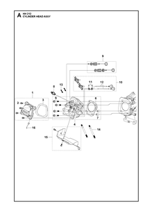 Part Location Diagram of 599349438 Husqvarna Cylinder head kit