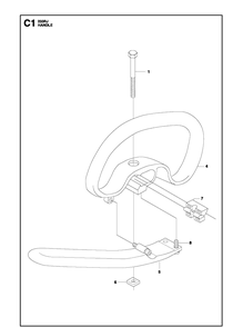 Handle Diagram and Parts List for 233RJ  Husqvarna Brush Cutter