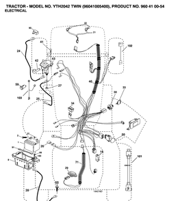 Electrical Diagram and Parts List for YTH2042 (96041005400)(2007-04) Husqvarna Lawn Tractor