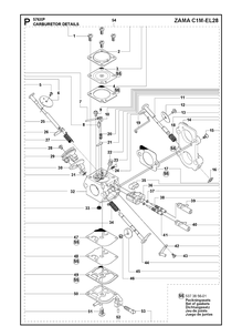 Carburetor Details Diagram and Parts List for 576XP-576XPEPA 20100100001-20110100000 Husqvarna Chainsaw