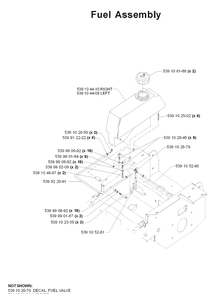 Fuel Tank Diagram and Parts List for LZ25 968999310 Husqvarna Lawn Mower