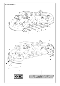 61/155cm Cutting Deck Diagram and Parts List for 155P500D  Husqvarna Lawn Tractor Accessories