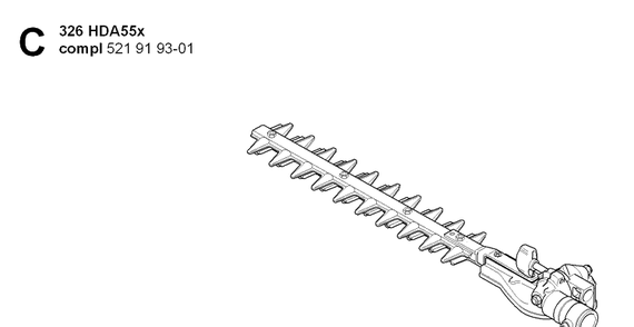 Cutting Equipment Diagram and Parts List for 326HDA55 (X-SERIES)(20090900001-Current) Husqvarna Hedge Trimmer