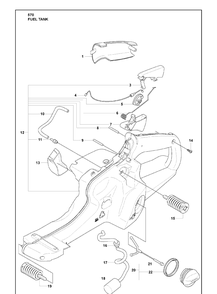 Fuel Tank Diagram and Parts List for 570 2009-08 Husqvarna Chainsaw