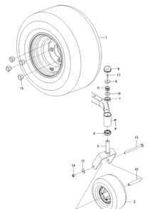 Wheels And Tires Diagram and Parts List for Z254F (96795400300)(2018-10) Husqvarna Lawn Mower