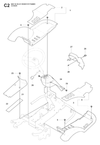Cover 2 Diagram and Parts List for R175AWD (965105001)(2008-06) Husqvarna Lawn Tractor