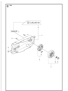 Belt Guard And Pulley 2 Diagram and Parts List for KV960 2008-12 Husqvarna Lawn Tractor Accessories