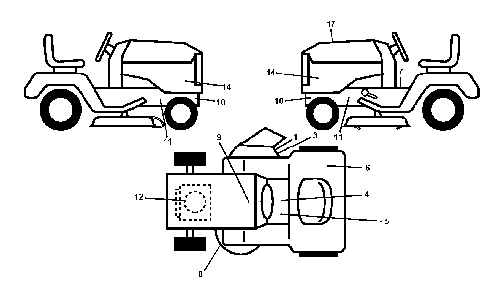 Decals Diagram and Parts List for YTH150TWIN (96041002203)(2009-01) Husqvarna Lawn Tractor