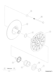 Driven Clutch Diagram and Parts List for HUV4421DXP 2006-11 Husqvarna Lawn Tractor